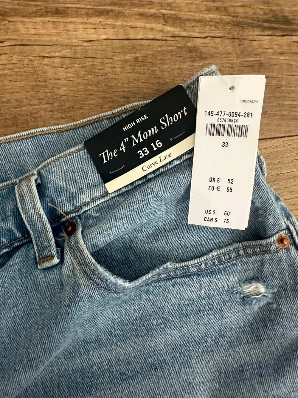 Abercrombie & Fitch Light Blue Distressed Denim Shorts - Picture 4 of 4